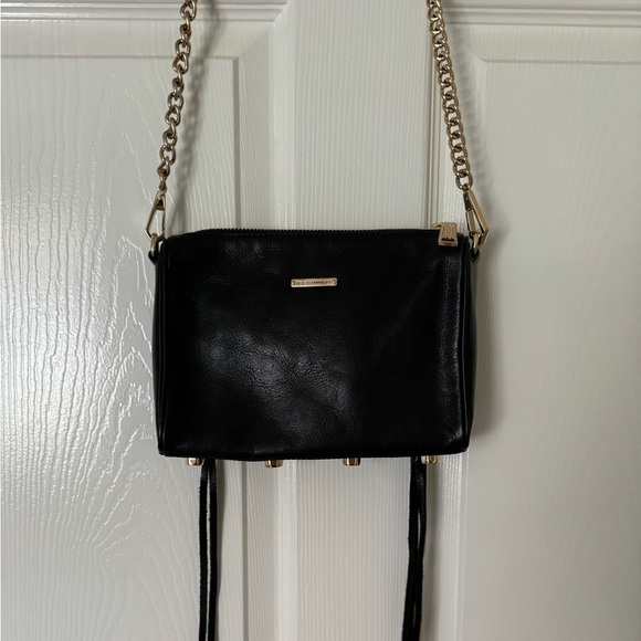 Rebecca Minkoff Crossbody Black Leather Bag with Gold Tone Hardware - Picture 2 of 14